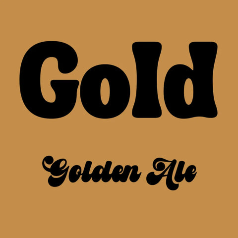 Text 'Gold Golden Ale' on a brown background
