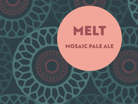 Melt Mosaic Pale Ale label with pink circle and geometric pattern